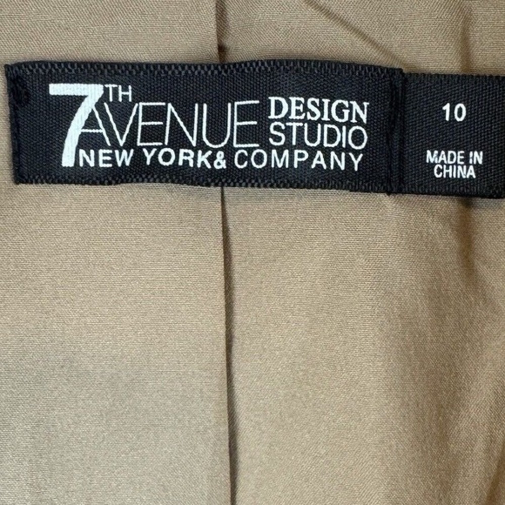 7th Ave Design Studio‎ New York & Co Plaid Blazer Pink Tan Grey 10 Preppy 65-16 - Picture 3 of 14